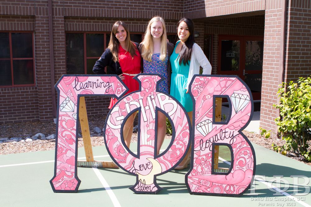 A UCI sorority chapter displaying their Greek letters