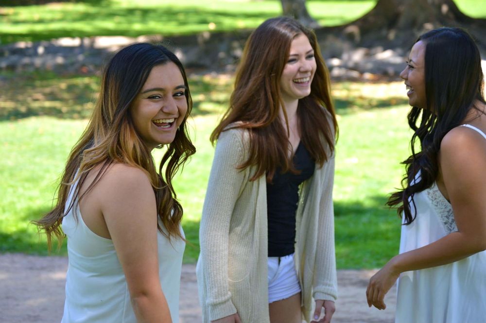 Panhellenic chapter members at a community event