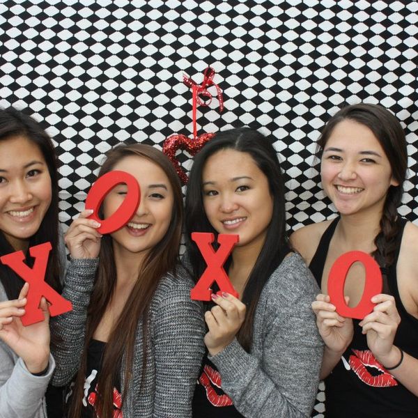 Panhellenic members at a campus booth