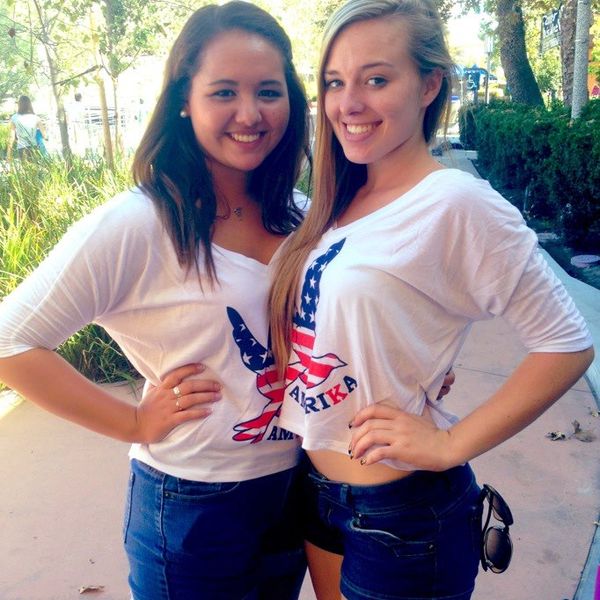 UCI sorority members showing chapter spirit during recruitment