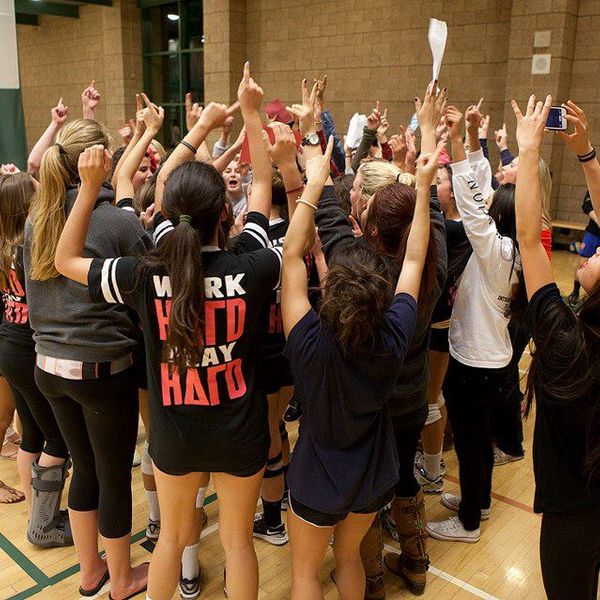 Panhellenic members at an intramural sports event